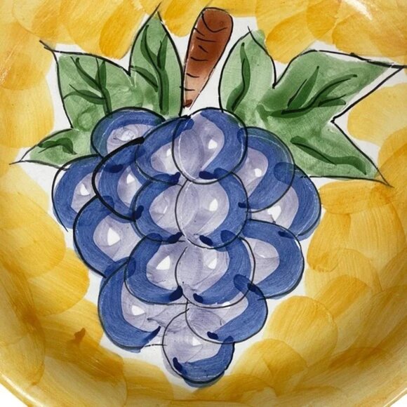 FRUITA de ROMA ceramic Plate hand-painted bunch of Grapes Design EUC - Picture 3 of 9
